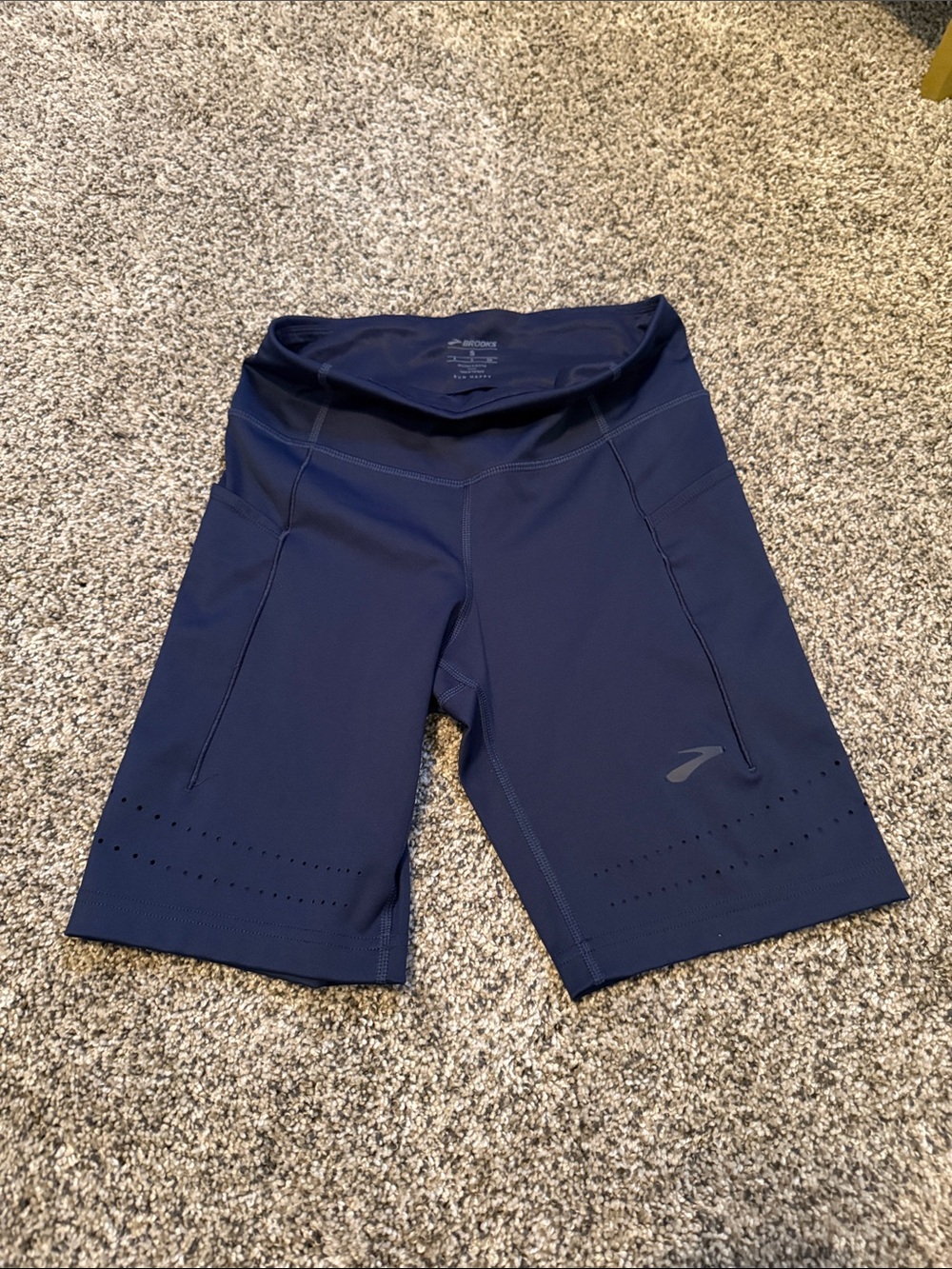 Brooks Women's Navy Compression Bike Shorts with Laser Venting